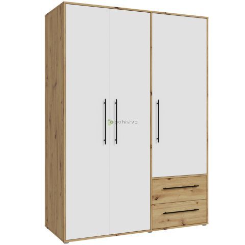 Wardrobe MOKKARIS oak+white MKSS833-C830