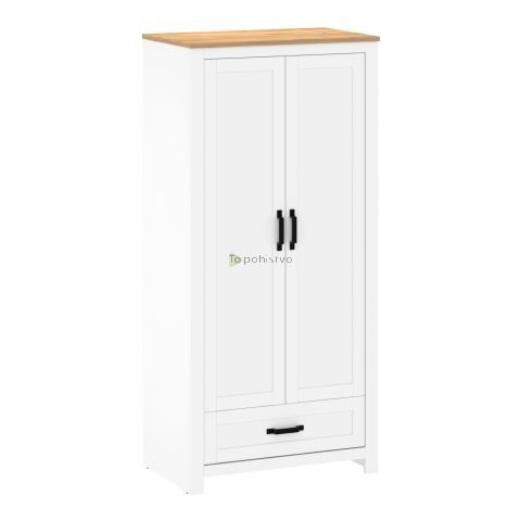 Wardrobe TEOLO 6 white + oak (Lanzette dF, color nimfea alba / oak craft gold)