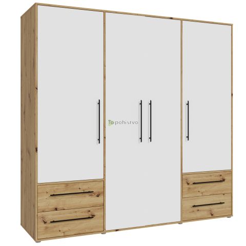 Wardrobe MOKKARIS oak+white MKSS846-C830