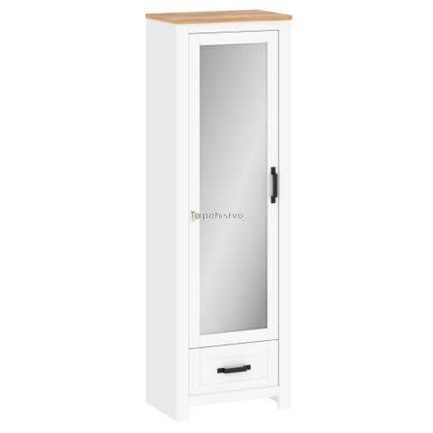 Wardrobe TEOLO 4 white + oak (Lanzette P, color nimfea alba / oak craft gold)