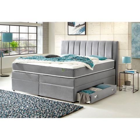 Box spring postelja JASMINA (180x200, siva - Orion 102, 184x214x120)