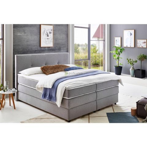 Box spring postelja MERLIN  (siva - Orion 102, 165x208x121)