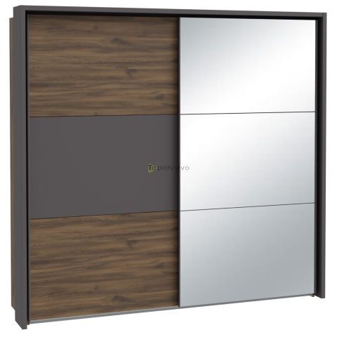 Wardrobe PEMBURY dark oak+grey DLCS92314-M777