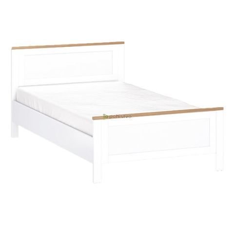 Bed RONCO 4 - 120 white + oak (Lanzette dZ2, color nimfea alba / oak craft gold)