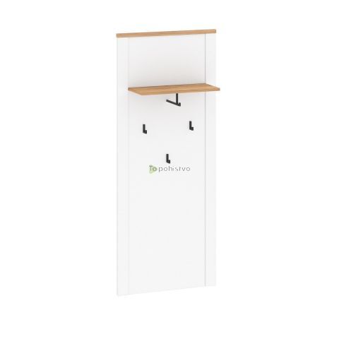 Hall unit TEOLO 5 white + oak (Lanzette Y, color nimfea alba / oak craft gold)